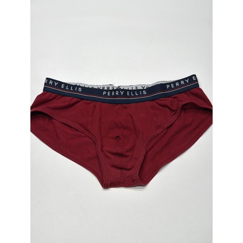 Perry Ellis Men's Briefs Underwear Burgundy Cotton‎ Blend Comfort Casual Medium